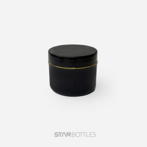 50 gm cream jar black with gold foiling